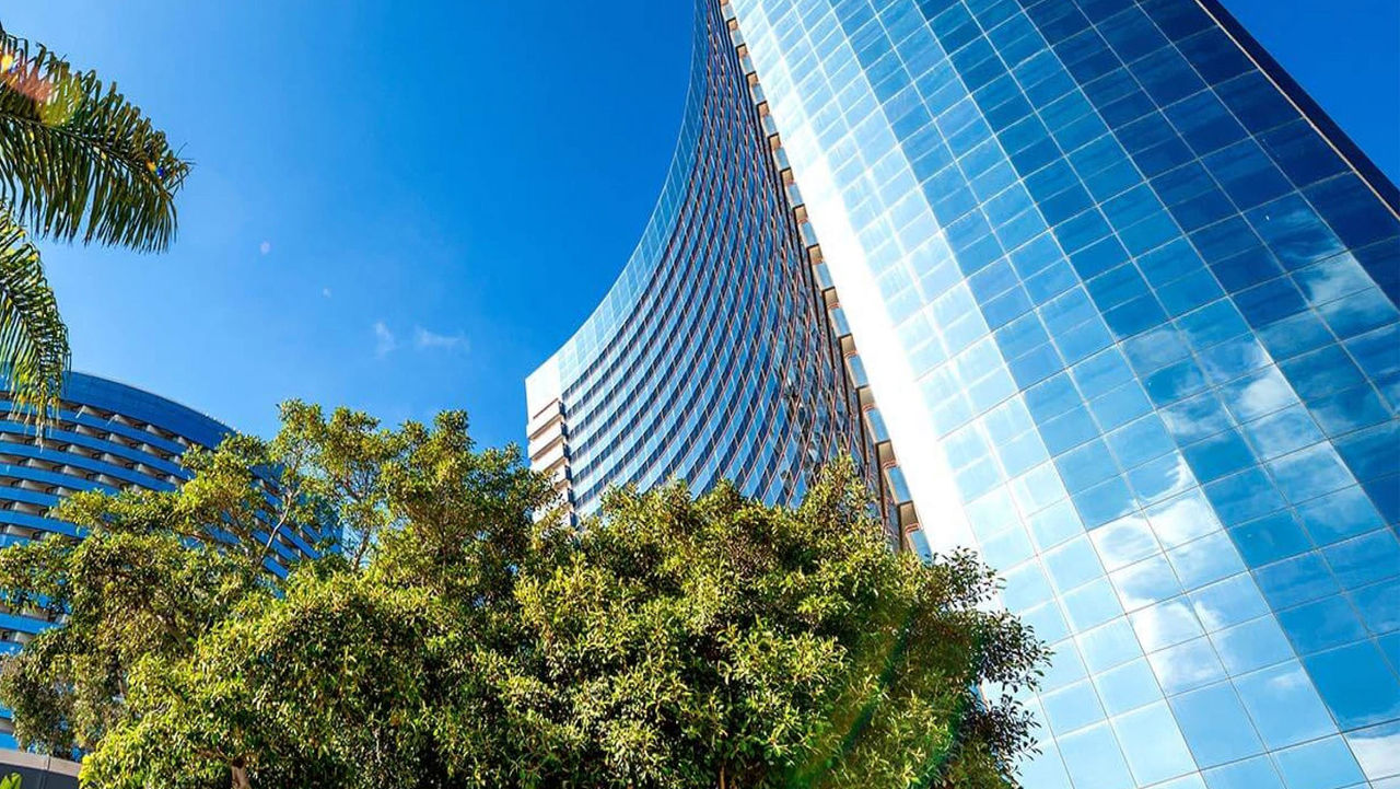 A high-rise hotel building